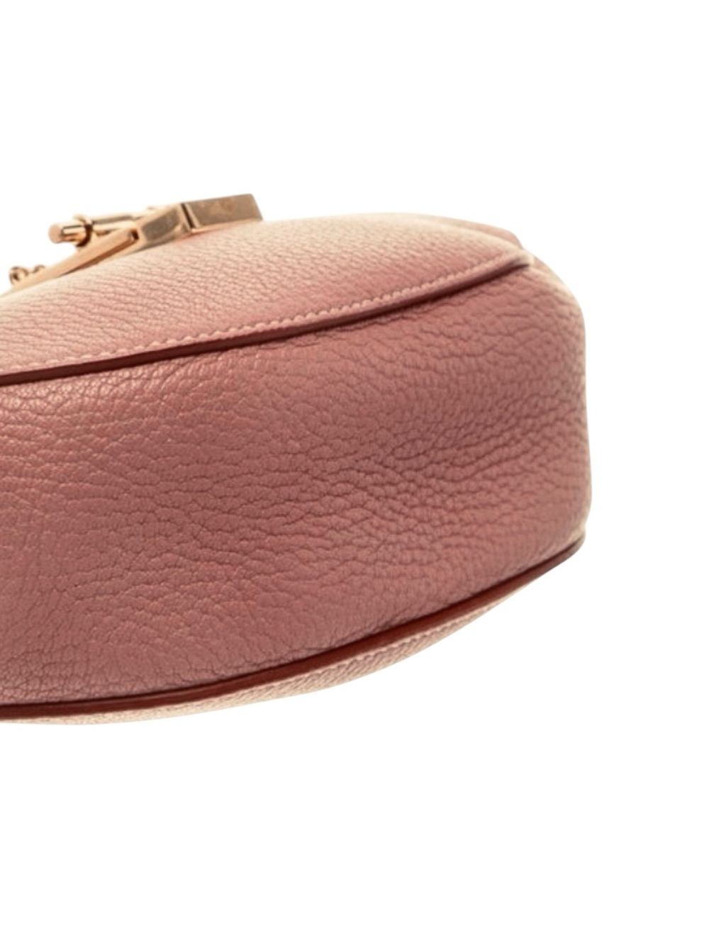 Chloe Drew Medium Apricot Rose Leather Gold Chainlink Strap Crossbody Bag - Picture 10 of 15